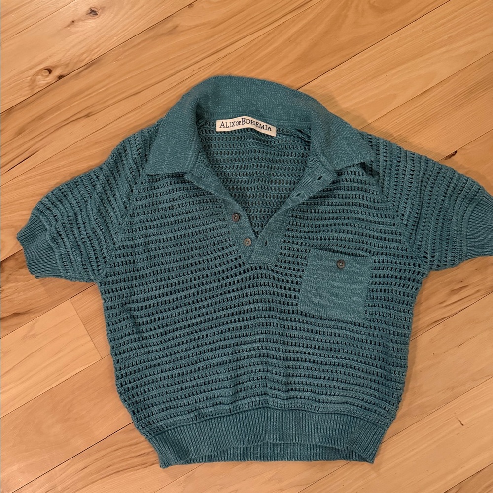 Alix Of Bohemia Teal Knit Top